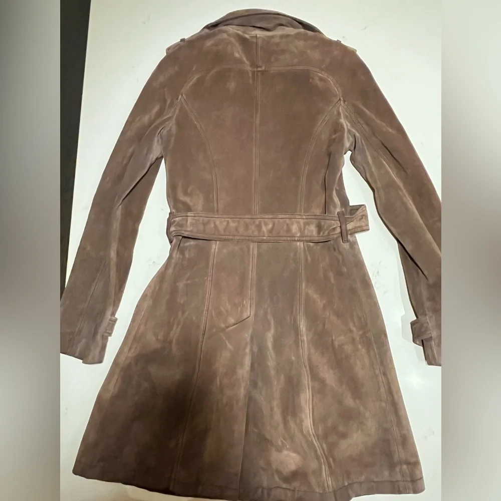 Miu Miu Chcolate Brown Suede Trench Coat - Picture 3 of 6